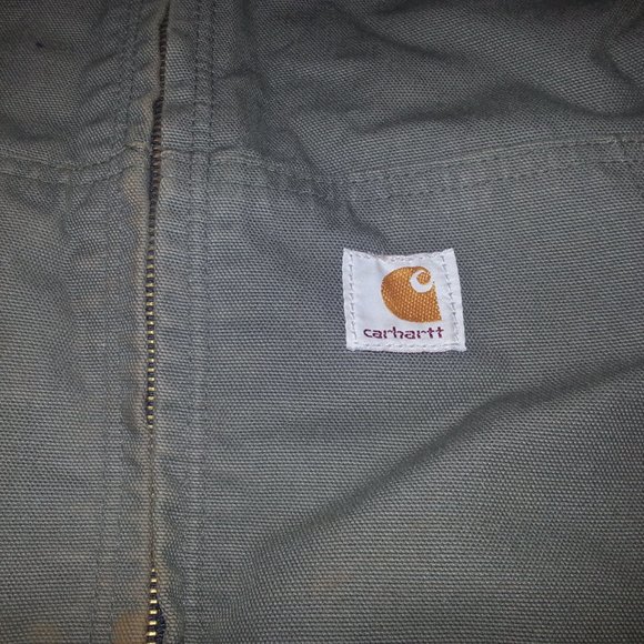 Vintage  Carhartt Active  Jacket Hooded Duck Cloth Canvas  Workwear XXL - Picture 7 of 14